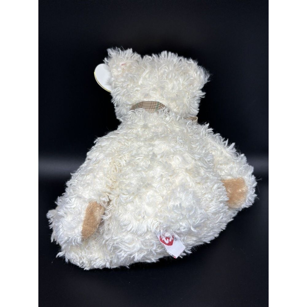 Ty Classic Belvedere The Cream Colored Bear with Plaid Ribbon Medium 10" - Picture 2 of 4
